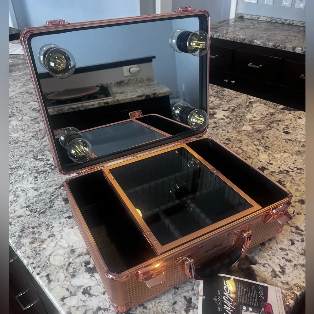 SlayCase® 2.0 Vanity Travel Case in Rose Gold Shimmer